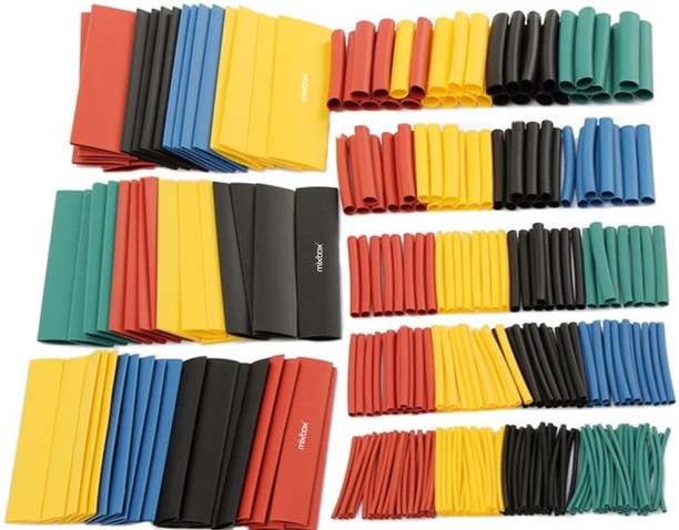 Mixbox 328 PCs Polyolefin Heat Shrinkable Tube Kit 5 Color 8 Size Vehicle Tool Kit