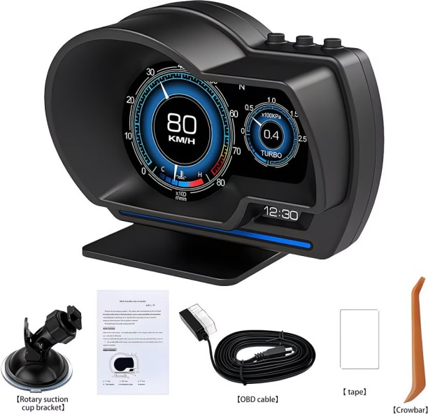 Fantasy Town OBD2 GPS Dual System Car HUD Display - Digital Speedometer with Water Temp Voltage RPM - Universal Heads Up Display for Most Vehicles Vehicle Tool Kit