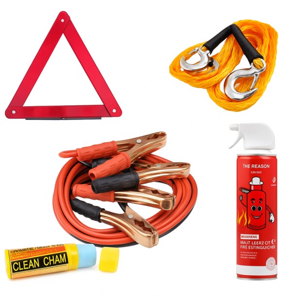 Investify 5 Piece Car Safety and Emergency Combo Vehicle Tool Kit