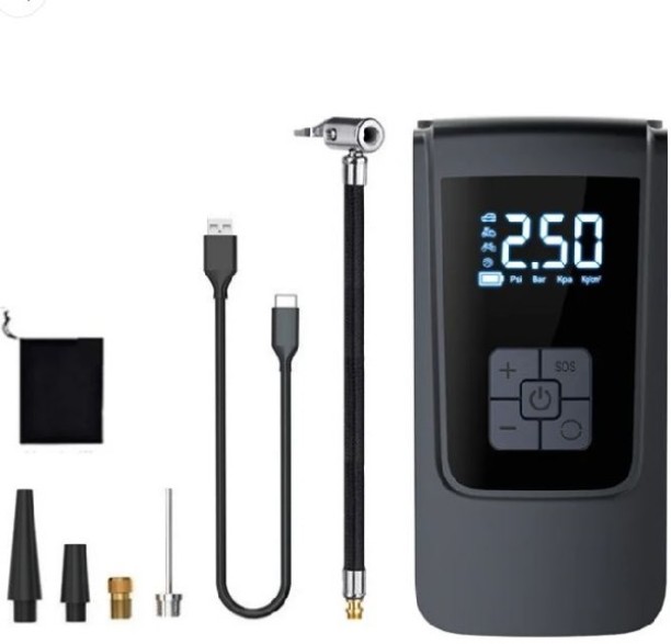 Jiegeng Tyre Inflator Pump With LED light Double As A Power Bank Plated for  All AC Repair Kit for  Car