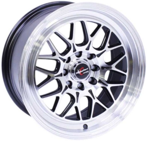 Racing Hart 15" Rizley 4/100 Silver Face Black Inner NA NA Vehicle Tyre Rim