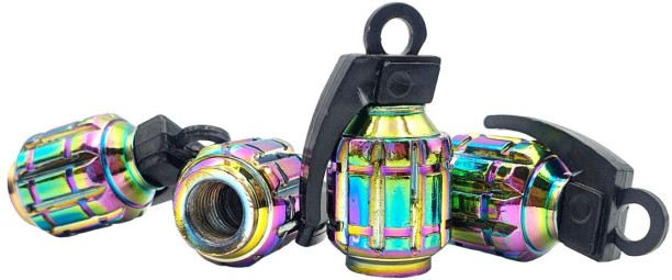 OQ Trading Universal Charred steel Grenade Valve Caps 4 Wheeler Tyre