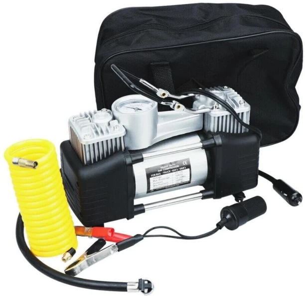 Twin Cylinder Air Compressor Machine Twin Cylinder Air Compressor Machine 4 Wheeler Tyre