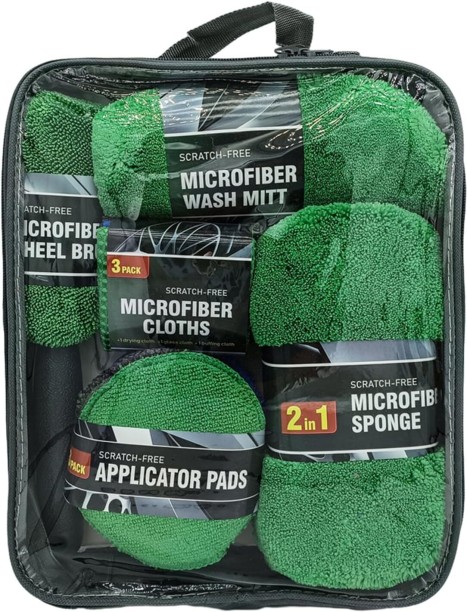 Bloo 9-Pack Car Washing Kit，Carwash Cleaning Kit，with Car Sponge Towels Drying，Wash Mitt，Wheel Cleaner Brush Fabric Vehicle Washing  Cloth