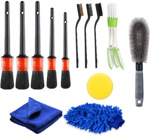 ALANES 13-In-1 Auto Detailing Brushes Set for Car Interior and Exterior Cleaning Plastic Vehicle Washing  Brush