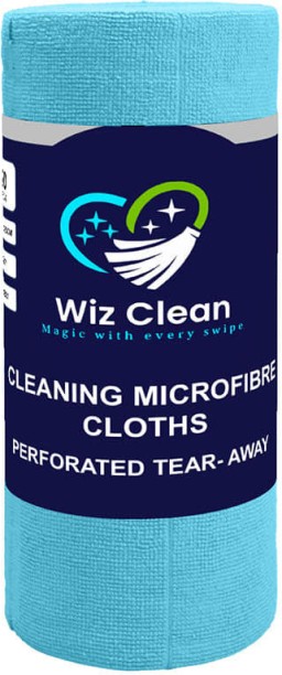 Wiz Clean Blue Edgeless Tear-Away Microfiber Vehicle Washing  Cloth