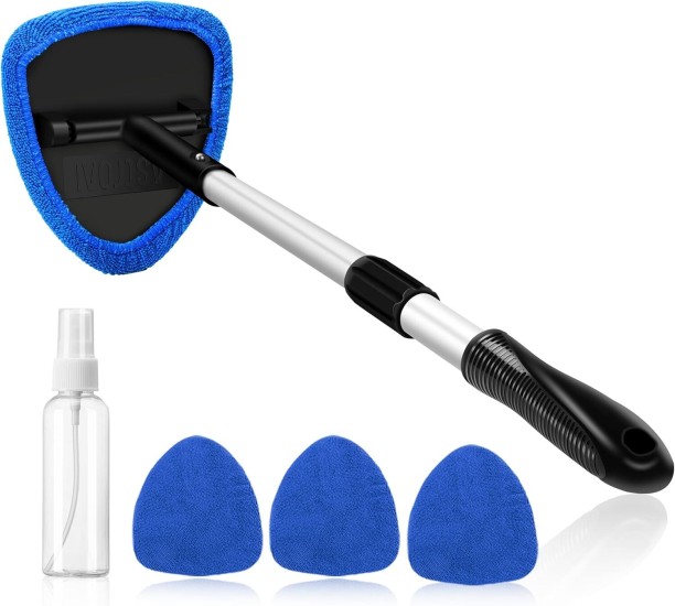 shopnmore Car Cleaning Tool with 4 Microfiber Pads, Extendable Handle & Spray Bottle Microfiber Vehicle Washing  Cloth