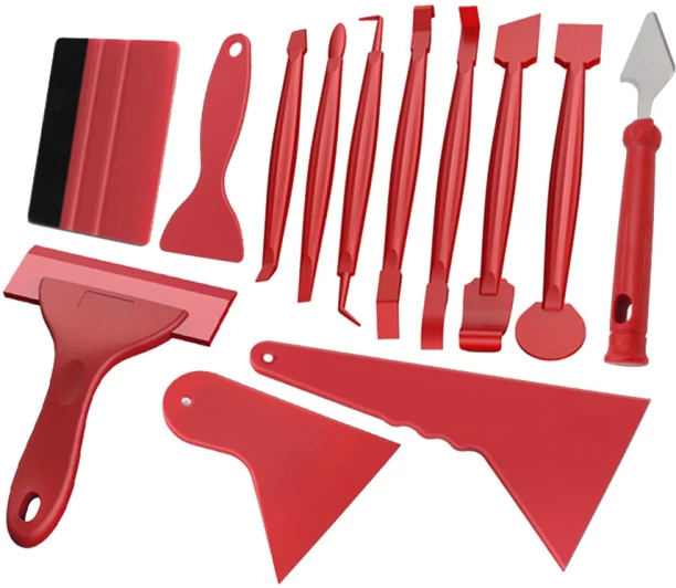 ALANES 13 Pieces Car Vinyl Wrap Film Tools Squeegee Scrapers Kit Snow Brush And Ice Scrapper