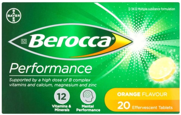 Berocca Performance Effervescent Tablets, orange flavour