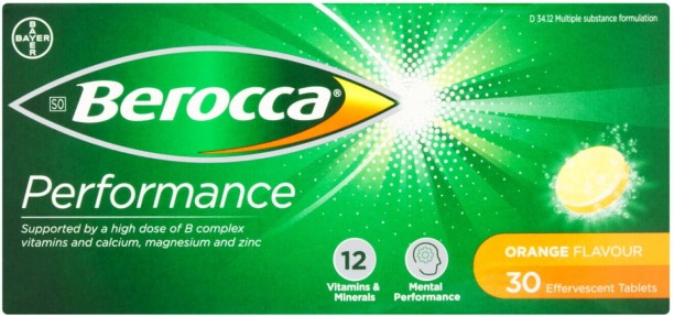 Berocca Performance Effervescent Tablets, orange flavour