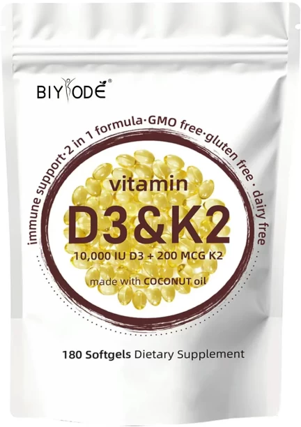 BIYODE 2-in-1 Vitamin D3 K2 Supplement Softgel