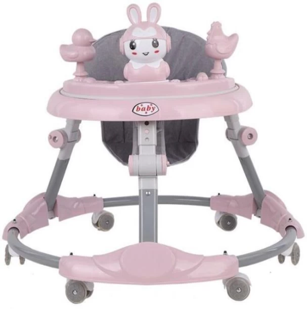 Baby Walker With Music -Pink Color 3-in-1 Walker