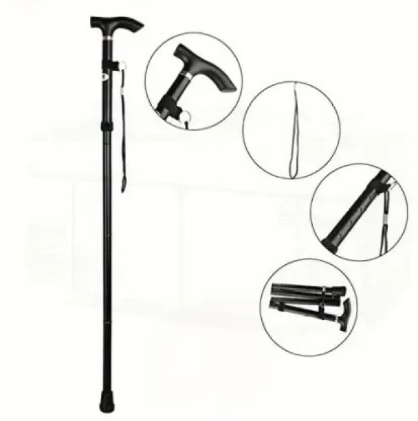 no brand Walking Stick Foldable - Black Walking Stick