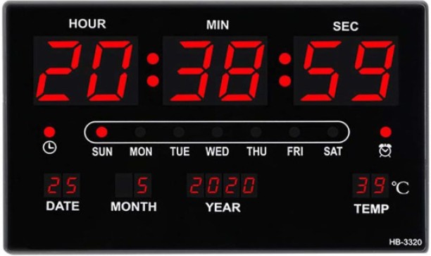 Large Digital Digital 36 cm X 25 mm Wall Clock