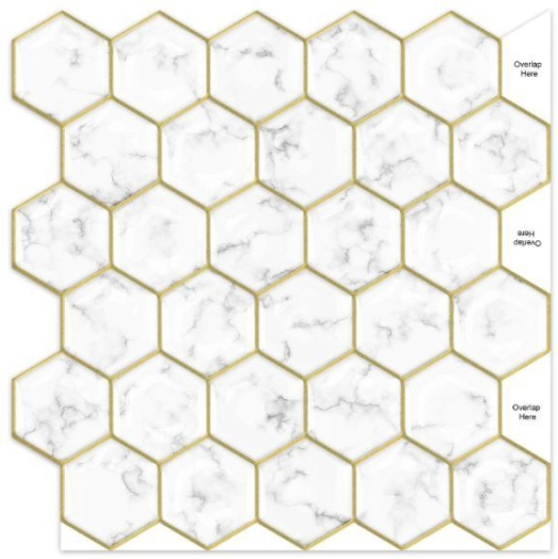UPPEREDGE 3D Peel & Stick Mosaic Hex Pack of 2