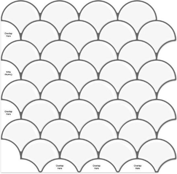 UPPEREDGE 3D Peel & Stick Mosaic Scale Pack of 2