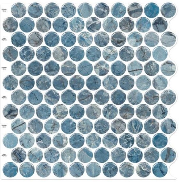 UPPEREDGE 3D Peel & Stick Mosaic Penny Pack of 2