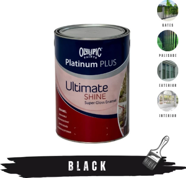 Olympic Paints Ultimate Shine Super Gloss Enamel Black Enamel Wall Paint