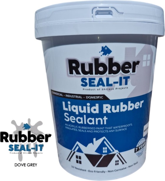 Rubber Seal-It Liqud Rubber Sealant - Rubber Paint Waterproofing Dove Grey Functional Wall Paint