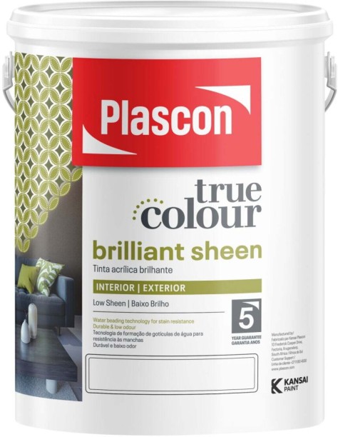 Plascon True Colour Brilliant Sheen White Emulsion Wall Paint