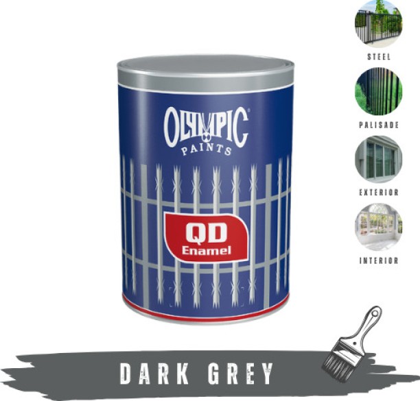 Olympic Paints Quick Drying Enamel Dark Grey Enamel Wall Paint