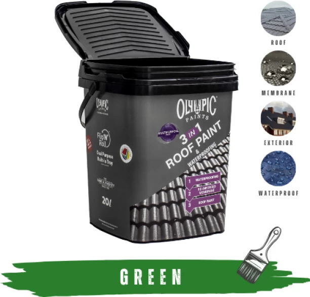 Olympic Paints 3 in 1 Roof Paint Green Emulsion Wall Paint
