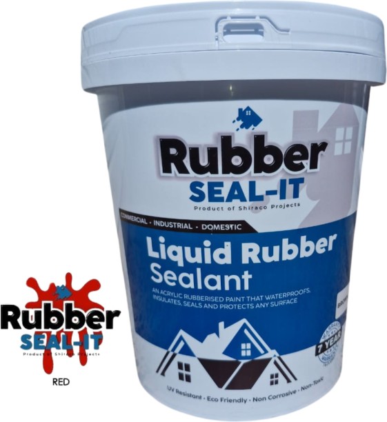 Rubber Seal-It Liqud Rubber Sealant - Rubber Paint Waterproofing Red Functional Wall Paint