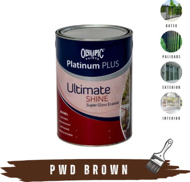 Olympic Paints Ultimate Shine Super Gloss Enamel Pwd Brown Enamel Wall Paint