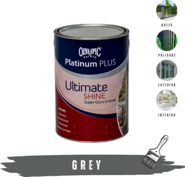 Olympic Paints Ultimate Shine Super Gloss Enamel Grey Enamel Wall Paint