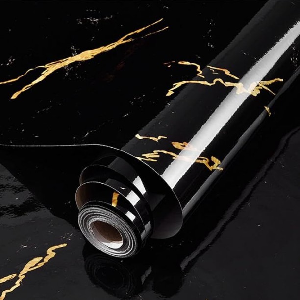 Generic 60CM*3M SELF ADHENSIVE WALLPAPER Decorative Black, Gold Wallpaper