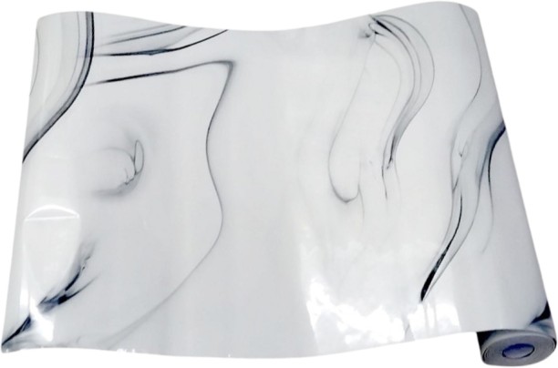 Generic White Marble Self-Adhesive Wallpaper 120cmx3M Abstract White Wallpaper