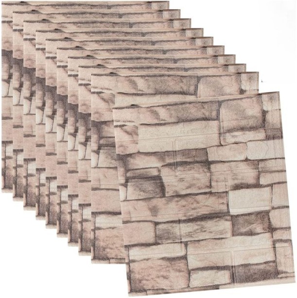 Decorum & Co 3D Stone-Look Wall Sticker Panels Nature Multicolour Wallpaper