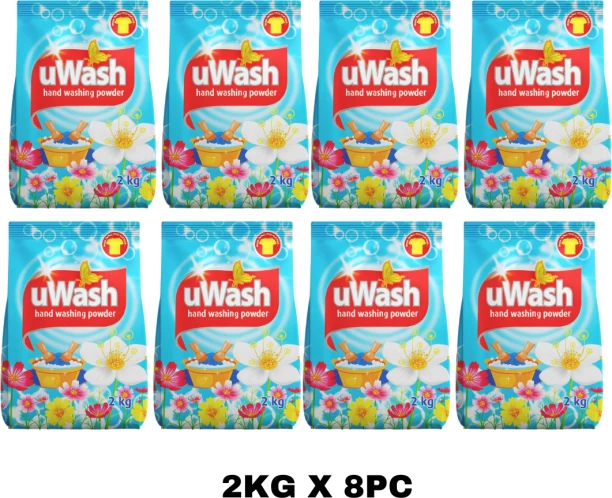 uWash Hand Washing Powder 8x2kg Washing Powder 2 kg