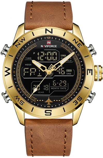 Naviforce Watch Brown Analog-Digital Watch  - For Men