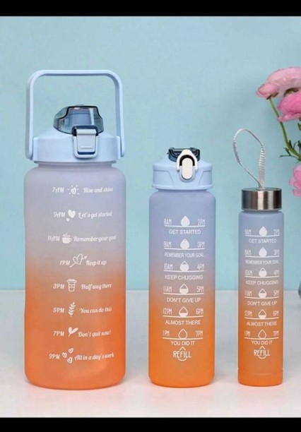 OQ Trading Ignite Hydration Motivational Drink Bottles - Set of 3 2000 ml Bottle