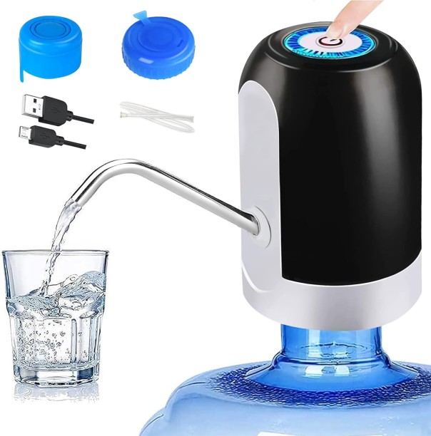 P Concepts 5 Gallon Water Dispenser - Water Bottle Pump with Reusable Caps for Screw Top or Crown Tops, USB Charging Water Jug Dispenser for Universal 2-5 Gallon Bottle Bottled Water Dispenser