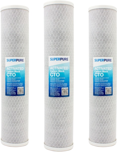 SUPERPURE 20 inch Big Blue Carbon Block Filter (3 Pack) Carbon Filter Cartridge