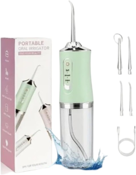 Generic Water flossers for Teeth Cordless 220ml Sink USB Rechargeable Portable Oral Irrigator and 3 Modes with 4 nozzles and Waterproof 360° Rotating Electric flosser for Travel and Home Dental Cleaning AC Rechargeable Cordless Water Flosser