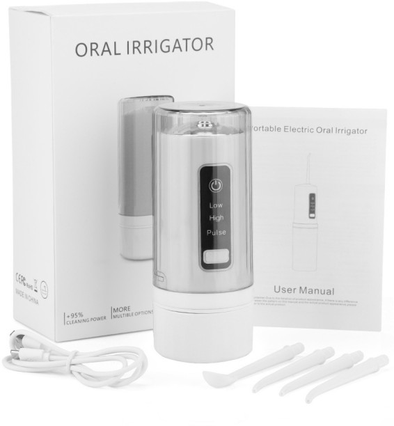 LuckyUnion Electric tooth rinser, portable household tooth cleaner, stone remover, four-head tooth rinser, smart tooth cleaner, tooth cleaner Battery Rechargeable Cordless Water Flosser