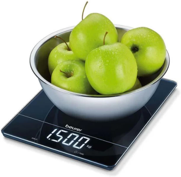 Beurer KS 34 Glass XL 15kg Weight Capacity. 1g Increments. Large LED Display Digital Kitchen Weighing Scale