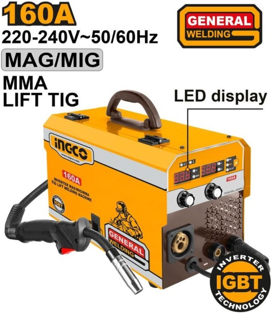 INGCO Inverter MAG/MIG/MMA/TIG Lift Welding Machine 160A Inverter Portable Welding Machine