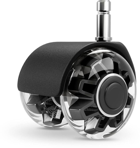 Blue Carbon 5 Pack Office Chair Caster Wheels Heavy Duty & Safe & Mute for All Floors 11x22 mm Manual  Attendant-propelled Wheelchair