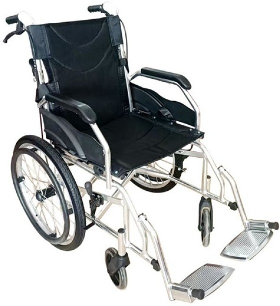 TMED Lightweight Foldable Aluminium Wheelchair with Dual Brakes & Mesh Seat Manual  Self-propelled Wheelchair