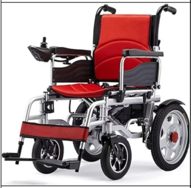 LUXY Electric Wheelchair – Red & Black Powered  Self-propelled Wheelchair