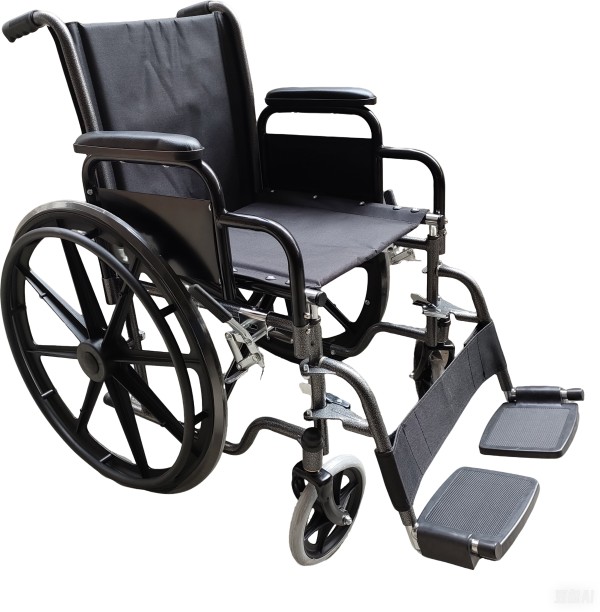 TMED Lightweight Foldable Wheelchair with 18" Seat & Detachable Footrest Manual  Self-propelled Wheelchair