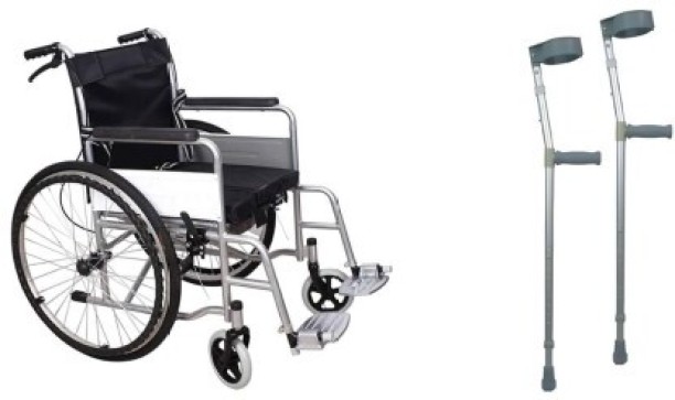 Better Buys Cas Wheelchair + Crutches Manual  Self-propelled Wheelchair