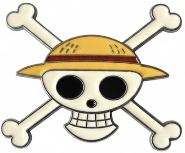 Metal Badge One Piece Luffy Pirates Skull Car Sticker For Any