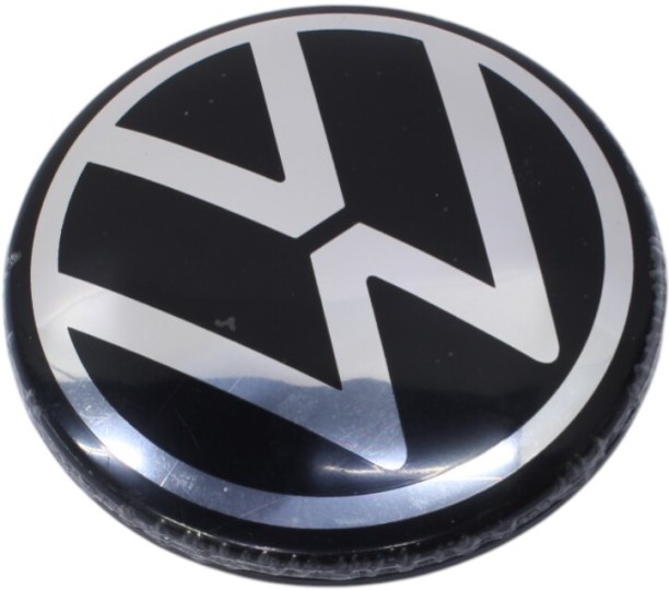 AutoStyle VW Black & Chrome 66.6mm Wheel Center Cap (each) For Universal For Cars, VW