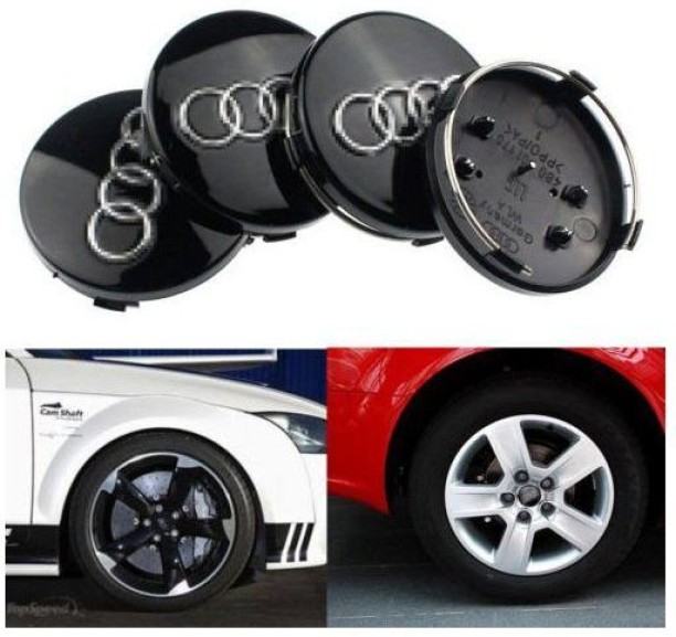 MAX Hub Caps 60MM,4 Pieces ABS Hub Center Covers Rim Caps Car Styling Wheel Accessories Compatible with Audi A126 For Audi