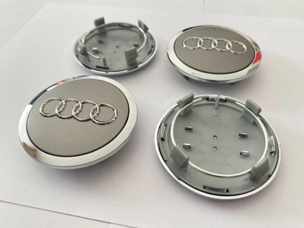 MAX WHEEL HUB 4 x Silver 69mm Audi wheel center caps emblem hub cover 8T0 601 170A For Audi